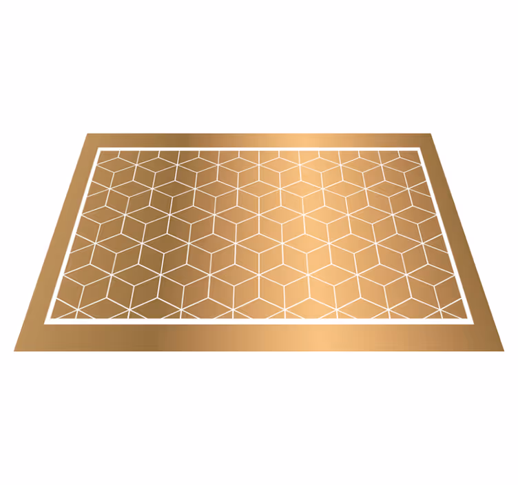 Alfombra vinílica geométrica ilusión cuboide geométrica - TenVinilo
