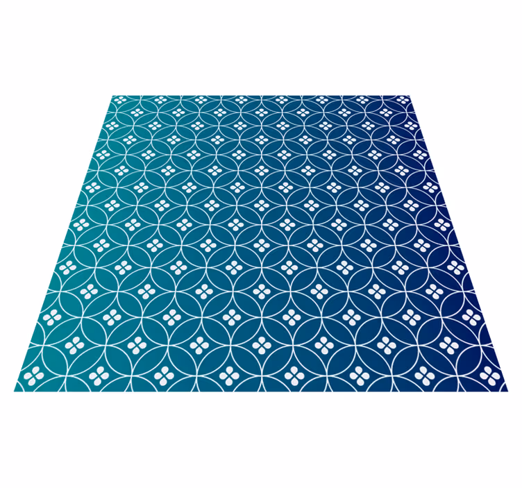 Alfombra vinílica geométrica superposición geométrica azul - TenVinilo