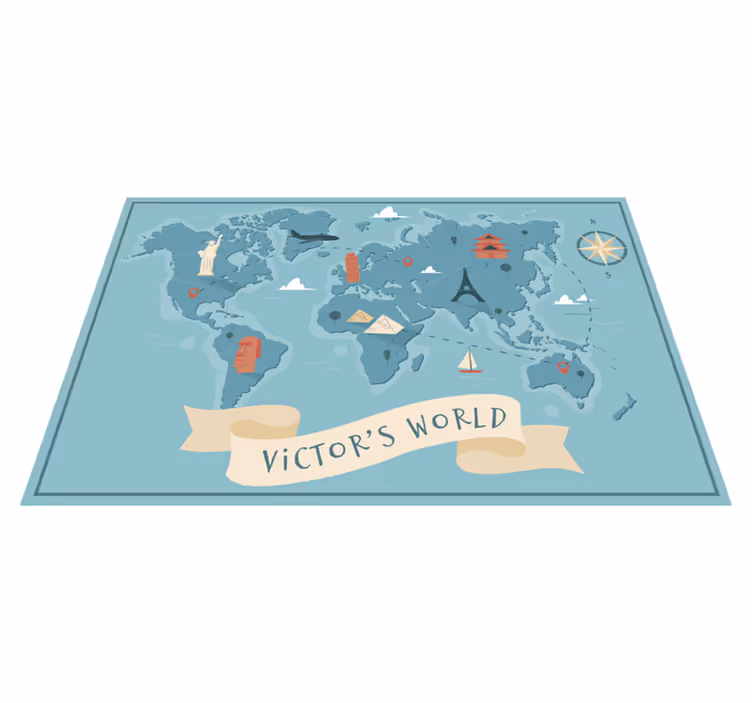 Alfombra vinílica personalizable mapa personalizado - TenVinilo