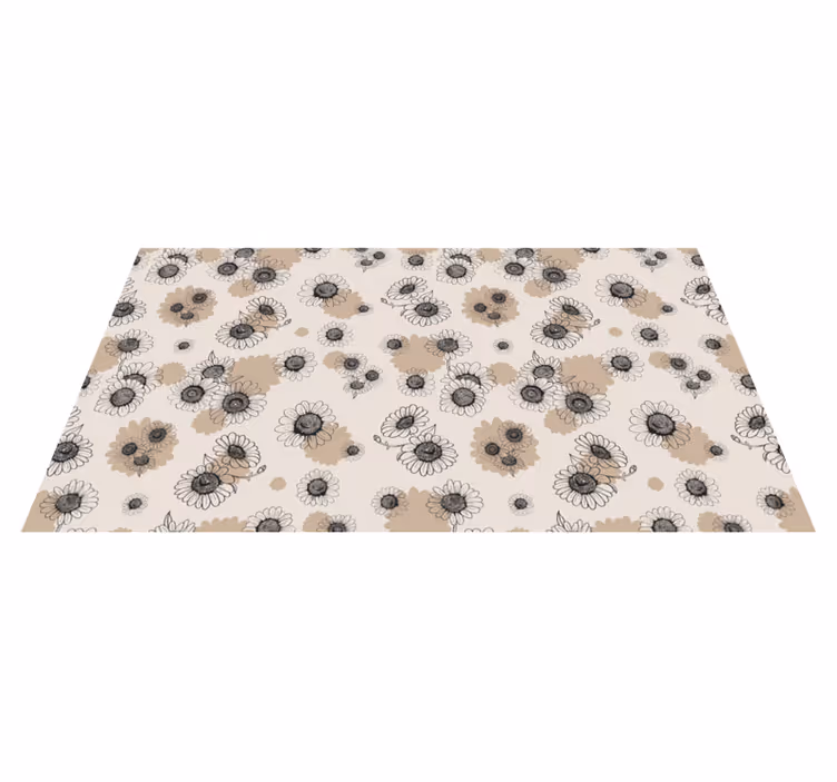 Alfombra vinílica de flores en color beige - TenVinilo