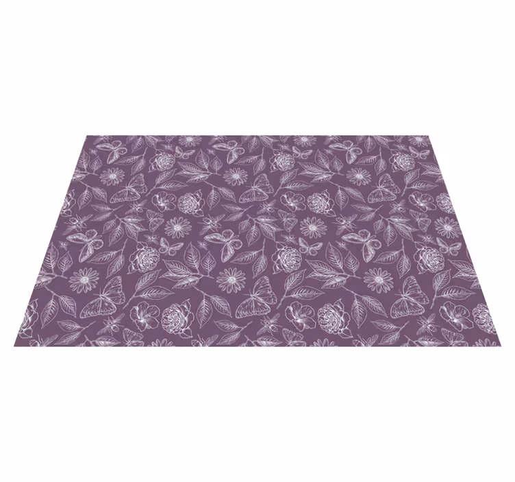 Alfombra vinílica con patrón flores vintage - TenVinilo