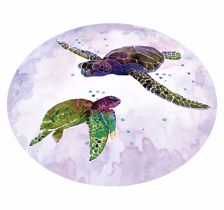 Alfombra vinílica animal tortuga estilo de arte - TenVinilo