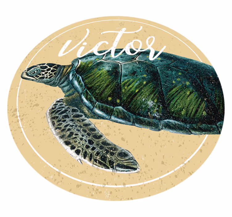 Alfombra vinílica personalizable tortuga personalizada - TenVinilo