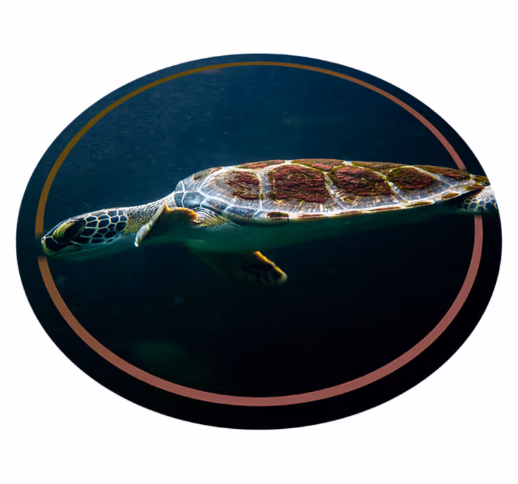 Alfombra vinílica de animales círculo de tortugas marinas - TenVinilo