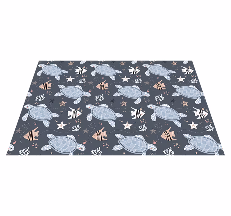 Alfombra vinílica infantil criaturas marineras - TenVinilo