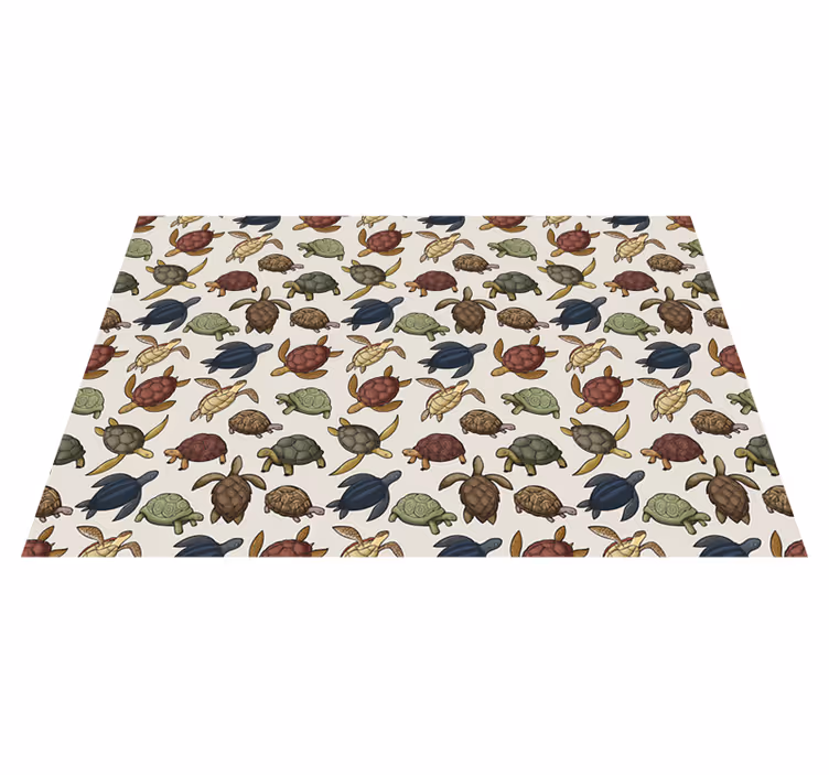 Alfombra vinílica de animales ilustración de tortuga - TenVinilo