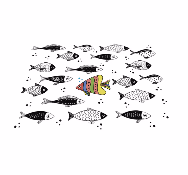 Alfombra vinílica de animales patrón de peces - TenVinilo