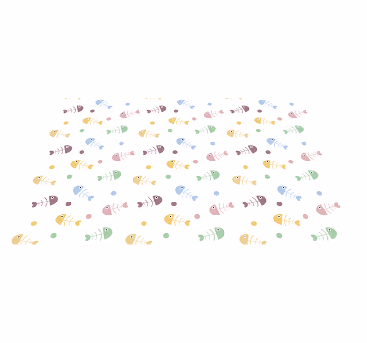 Alfombra vinílica infantil ilustración de peces coloridos - TenVinilo