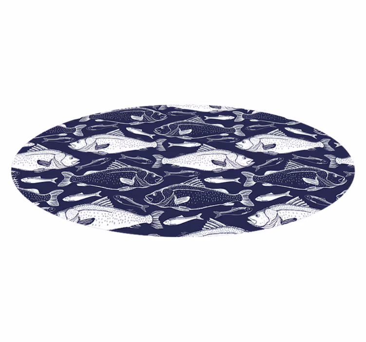 Alfombra vinílica de animales patrón de peces marinos - TenVinilo