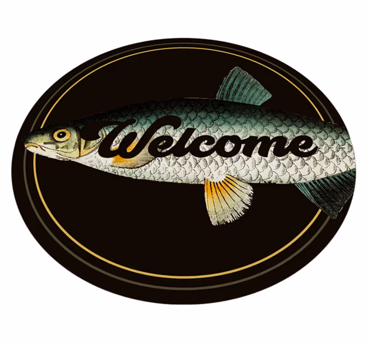 Alfombra vinílica de animales entrada de peces - TenVinilo