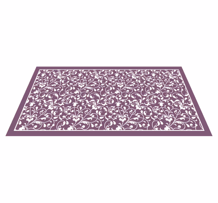 Alfombra vinílica flores elegante patrón de remolino - TenVinilo