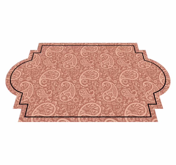 Alfombra vinílica textura diseño contorneado paisley - TenVinilo