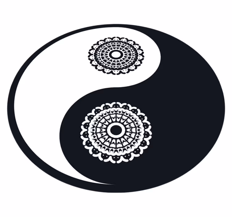 Alfombra vinílica mandala mandala yin yang - TenVinilo