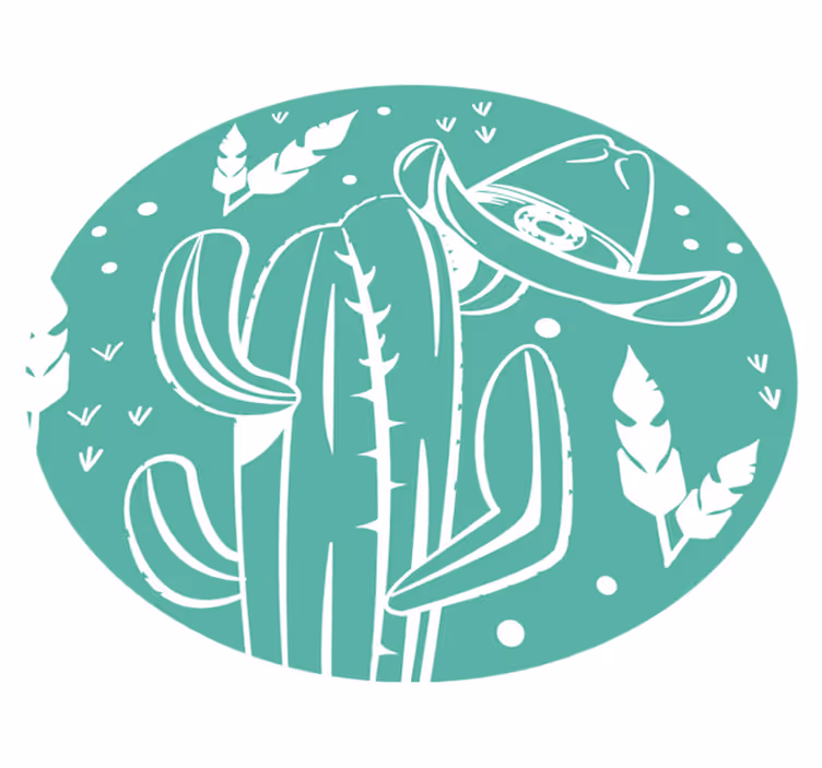 Alfombra vinílica flores tema de cactus botánico - TenVinilo