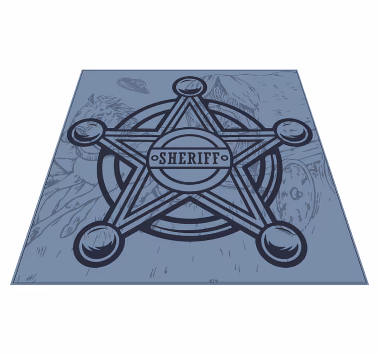 Alfombra vinílica juegos emblema de la insignia del sheriff - TenVinilo