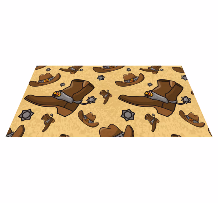 Alfombra vinílica de animales motivo de bota de vaquero - TenVinilo