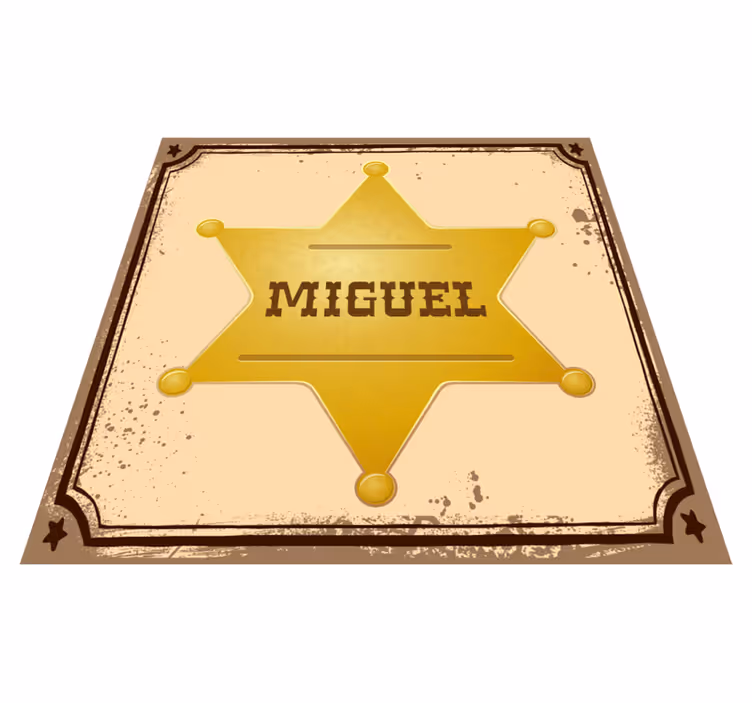 Alfombra vinilo infantil sheriff con nombre - TenVinilo