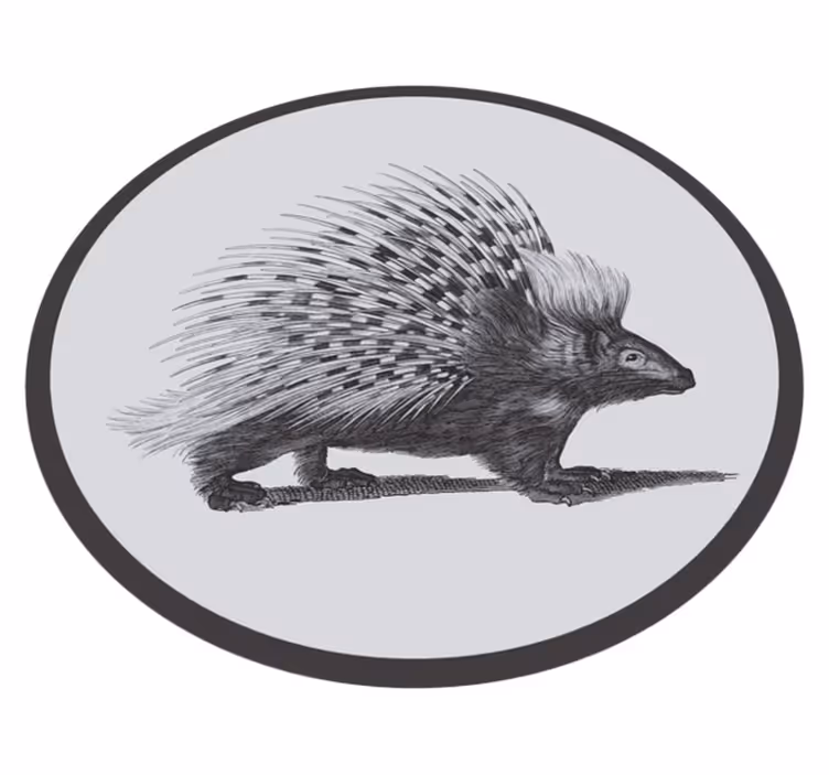 Alfombra vinílica de animales ilustración de puercoespín - TenVinilo