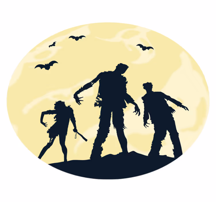 Alfombra vinilo Halloween zombies de terror - TenVinilo