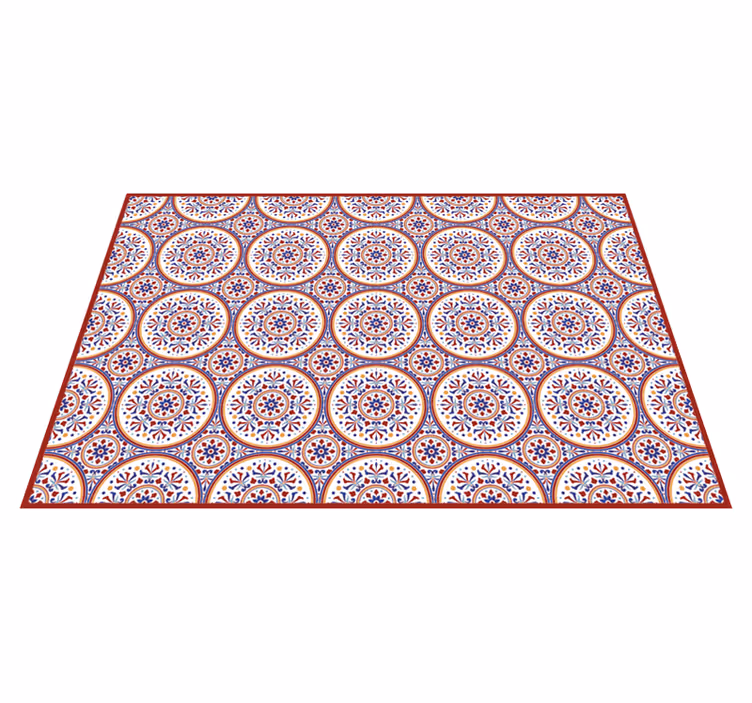 Alfombra vinilica hidráulica azulejos mayólica - TenVinilo