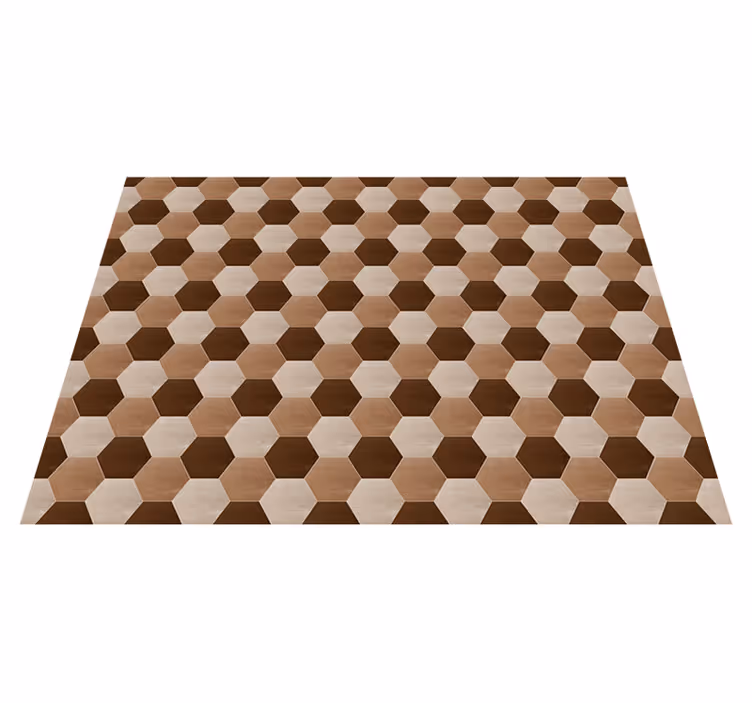 Alfombra vinílica madera forma hexagonal - TenVinilo