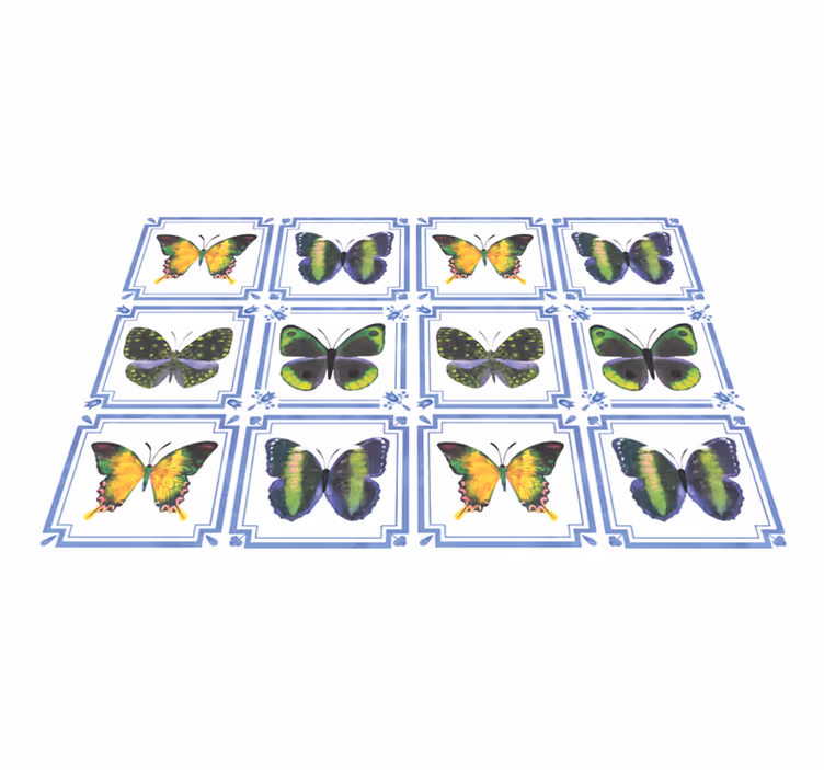 Alfombra vinílica de animales patrón de mariposa - TenVinilo