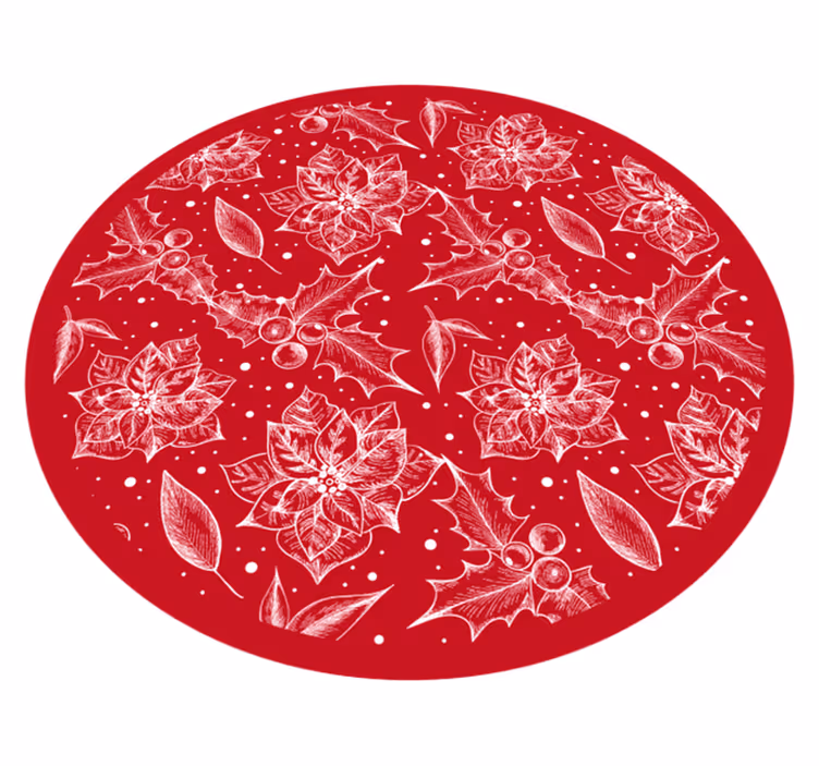 Alfombra vinílica navidad motivo de flor de nochebuena - TenVinilo