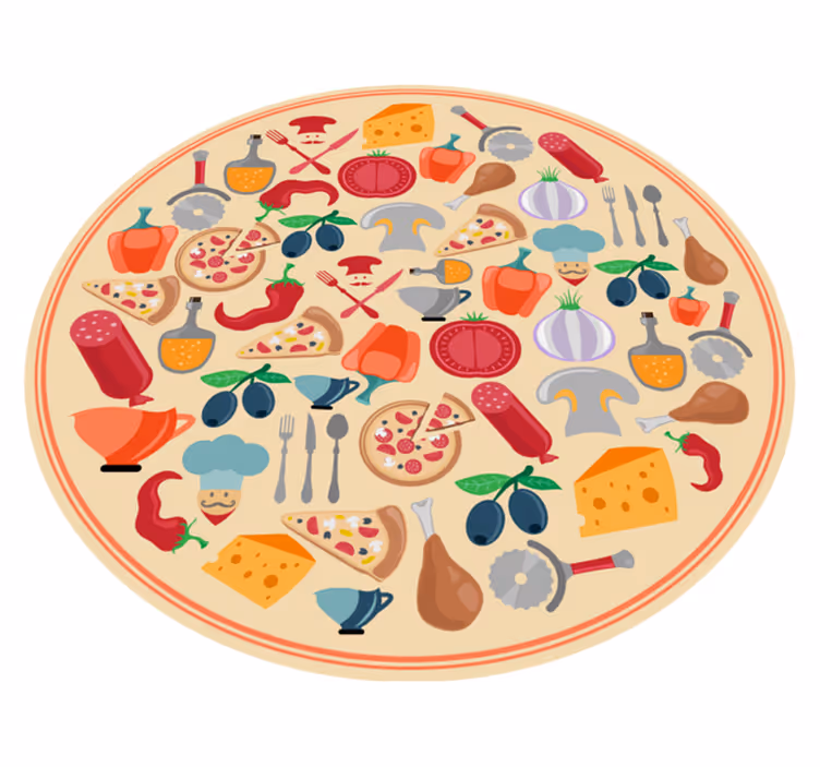 Alfombra vinílica cocina motivos culinarios - TenVinilo