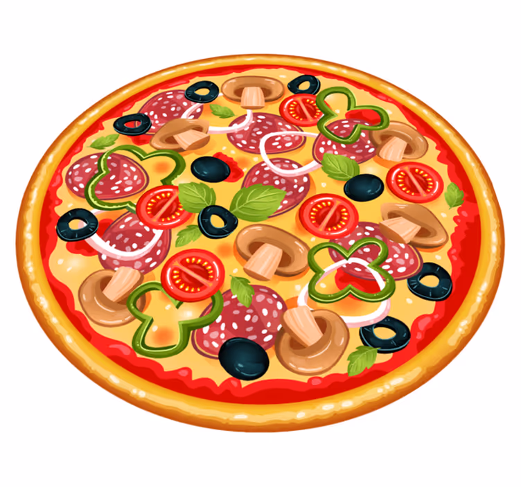 Alfombra vinilo redonda Pizza italiana - TenVinilo
