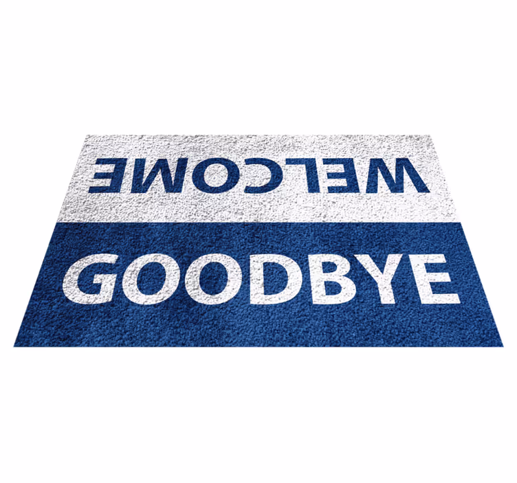 Alfombra vinílica con frase Bienvenido y adios - TenVinilo