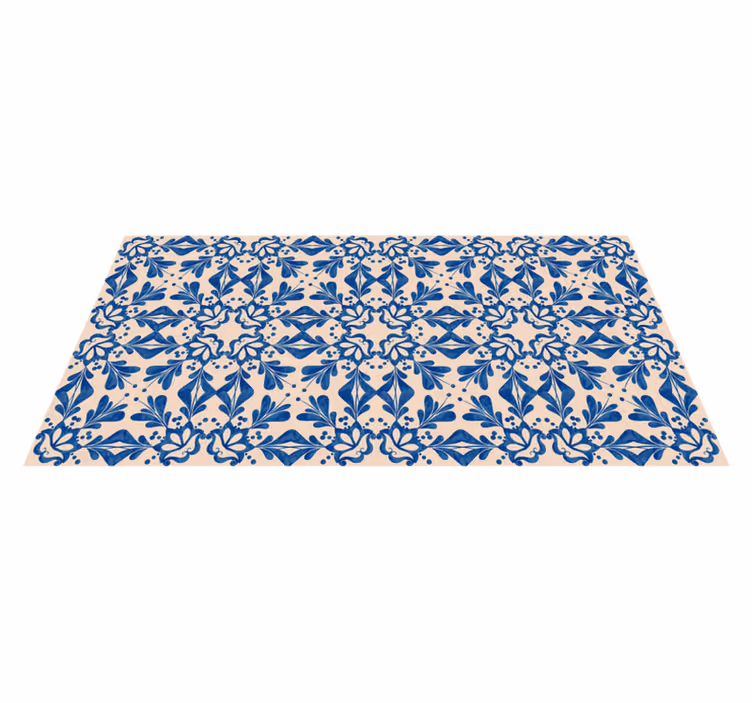 Alfombra vinílica flores elegancia de mosaico floral - TenVinilo
