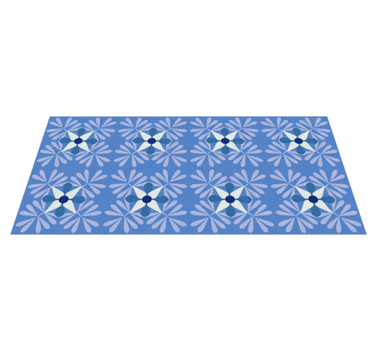 Alfombras vinilo cocina azulejos color azul - TenVinilo