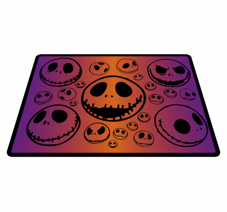 Alfombra vinílica halloween con diseño de calaveras - TenVinilo
