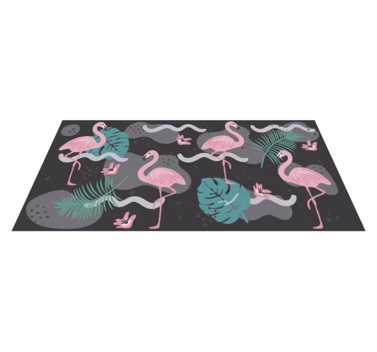 Alfombra vinílica de animales patrón de flamenco tropical - TenVinilo