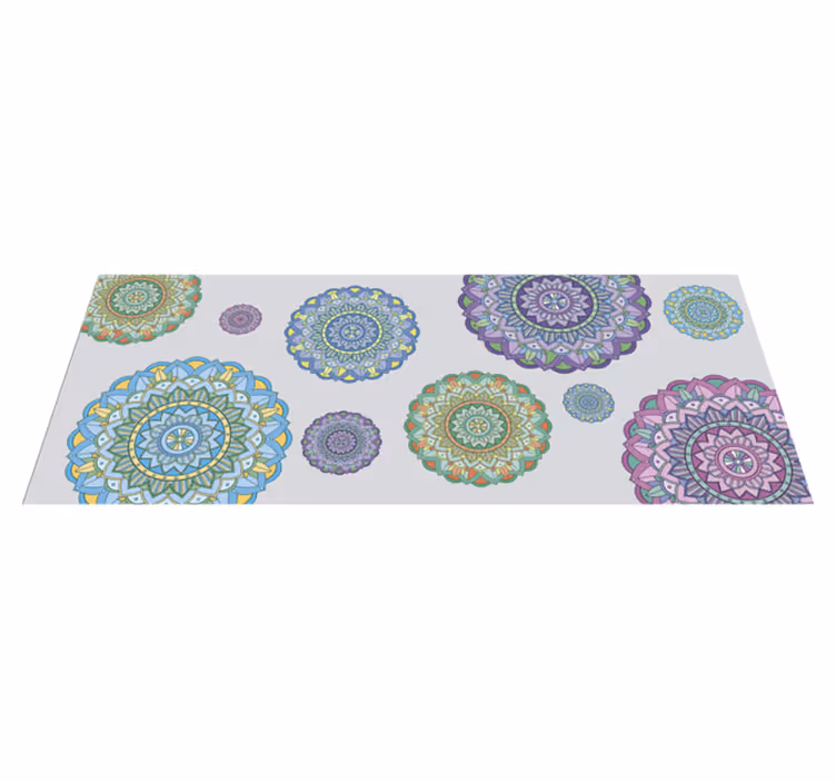 Alfombra vinílica mandala conjunto de mandalas - TenVinilo
