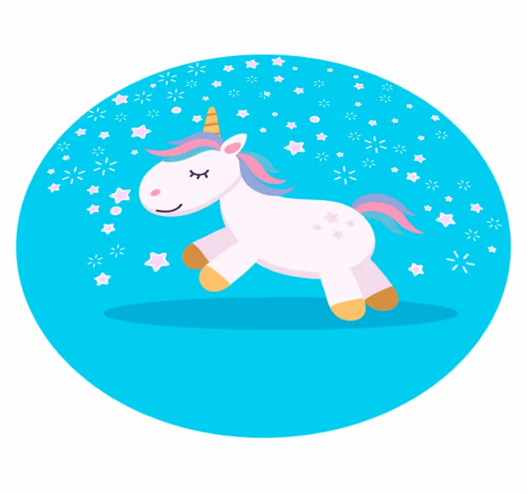 Alfombra vinílica infantil unicornio feliz - TenVinilo