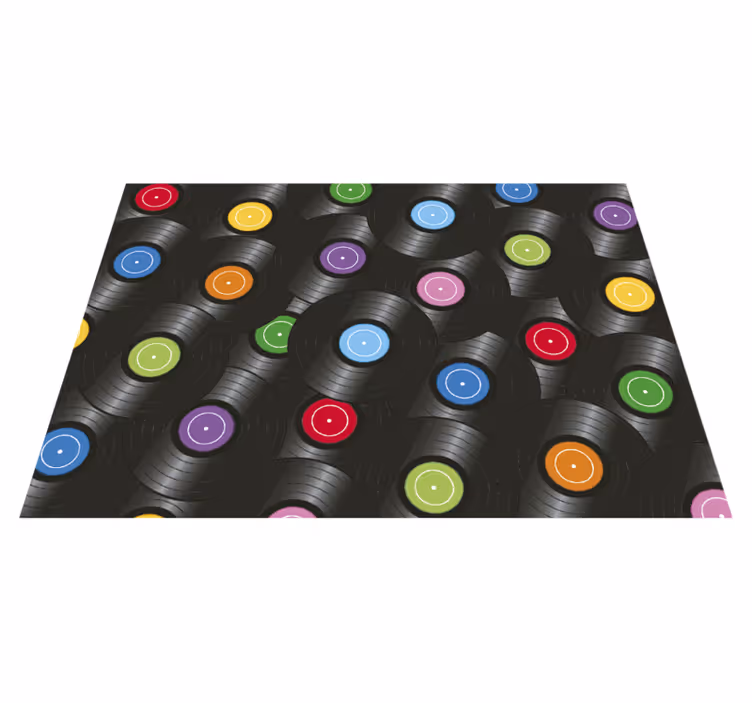 Alfombra vinílica vintage discos de vinilo - TenVinilo