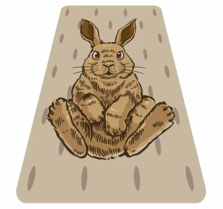 Alfombra vinílica bebé ilustración de conejito sentado - TenVinilo