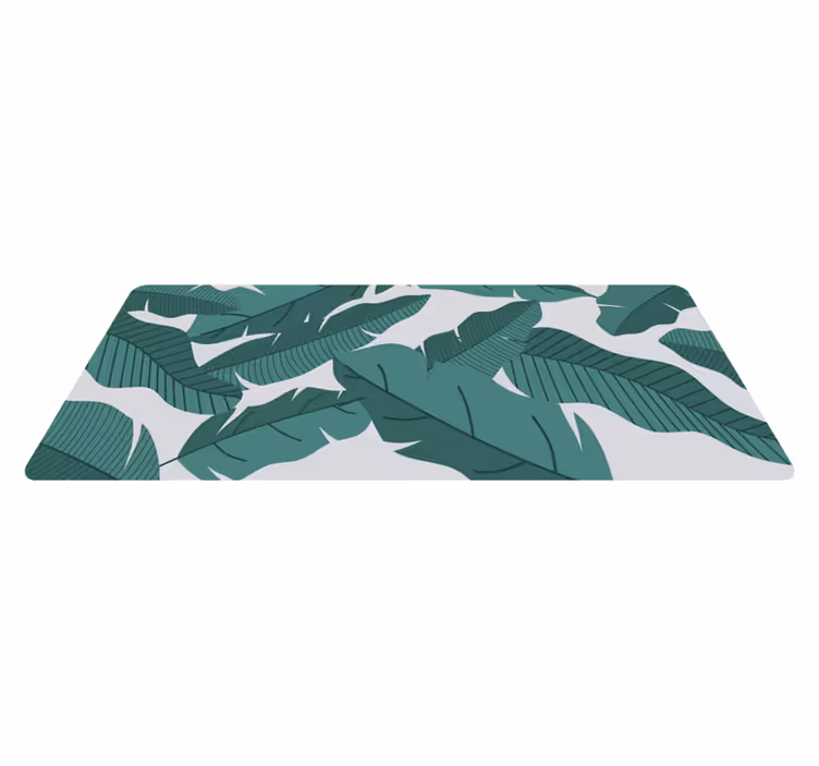 Alfombra vinilo cocina Hojas verdes selva - TenVinilo