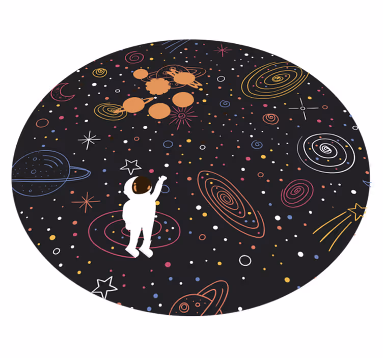 Alfombra vinílica infantil motivo de exploración espacial - TenVinilo