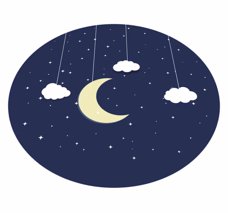 Alfombra vinílica infantil tema de la noche estrellada - TenVinilo