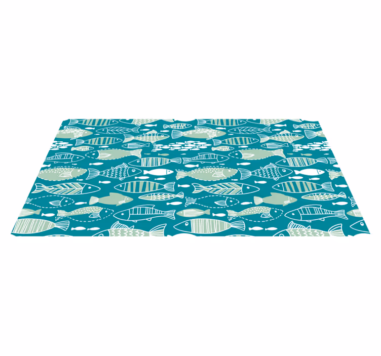 Alfombra vinílica de animales patrón acuático - TenVinilo
