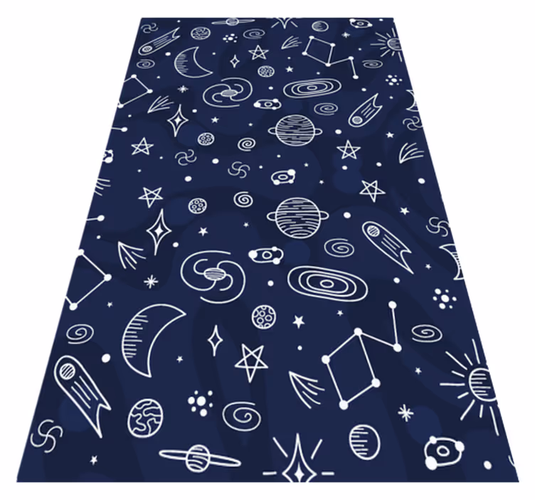 Alfombra vinílica infantil espacio temático cósmico - TenVinilo