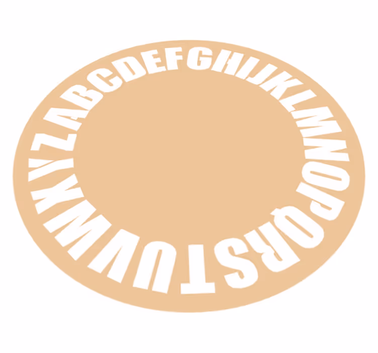 Alfombra vinílica abecedario diseño circular del alfabeto - TenVinilo