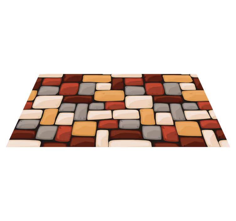 Alfombra vinílica textura mezcla de textura de mosaico - TenVinilo