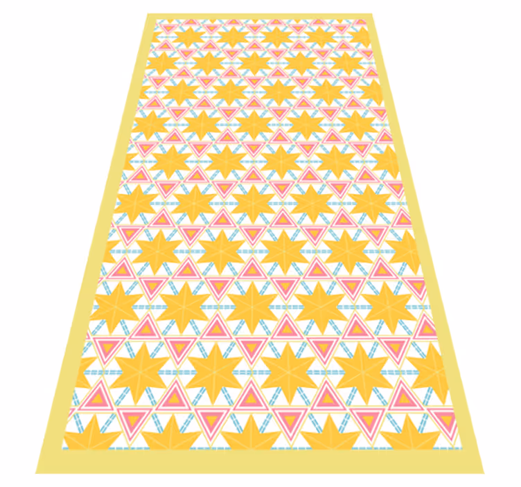 Alfombra vinílica cocina patrón geométrico de estrella - TenVinilo