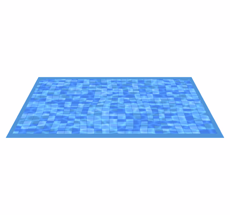 Alfombra vinílica imitación mosaico azul ondulado - TenVinilo