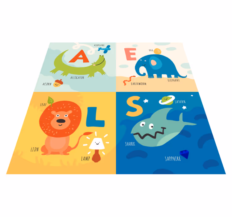 Alfombra vinílica abecedario diseño de aprendizaje - TenVinilo