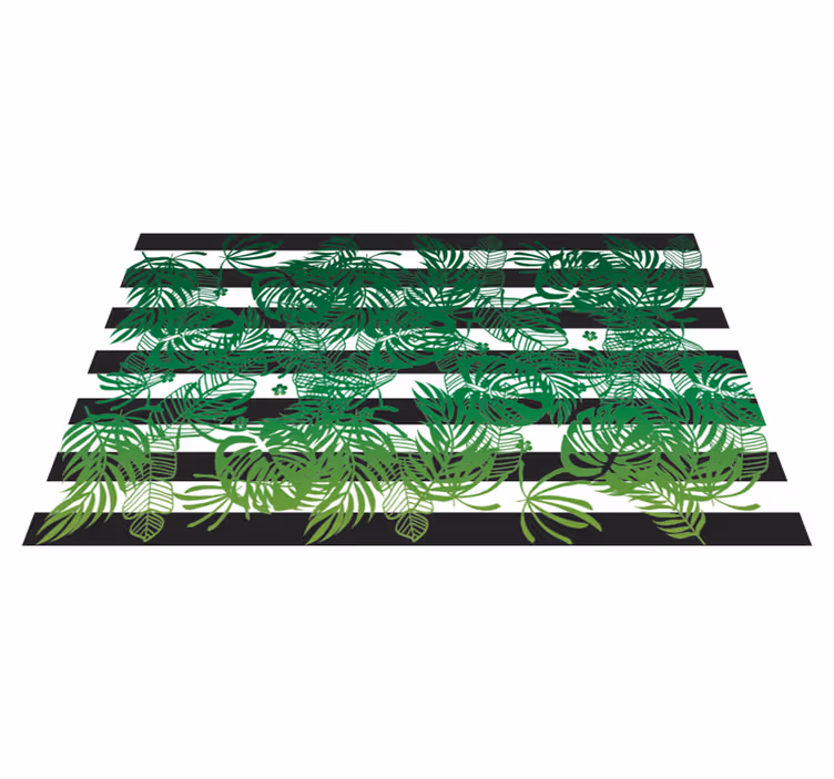 Alfombra vinílica flores patrones de hojas tropicales - TenVinilo