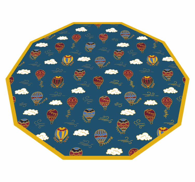 Alfombra vinílica infantil globos aerostáticos - TenVinilo